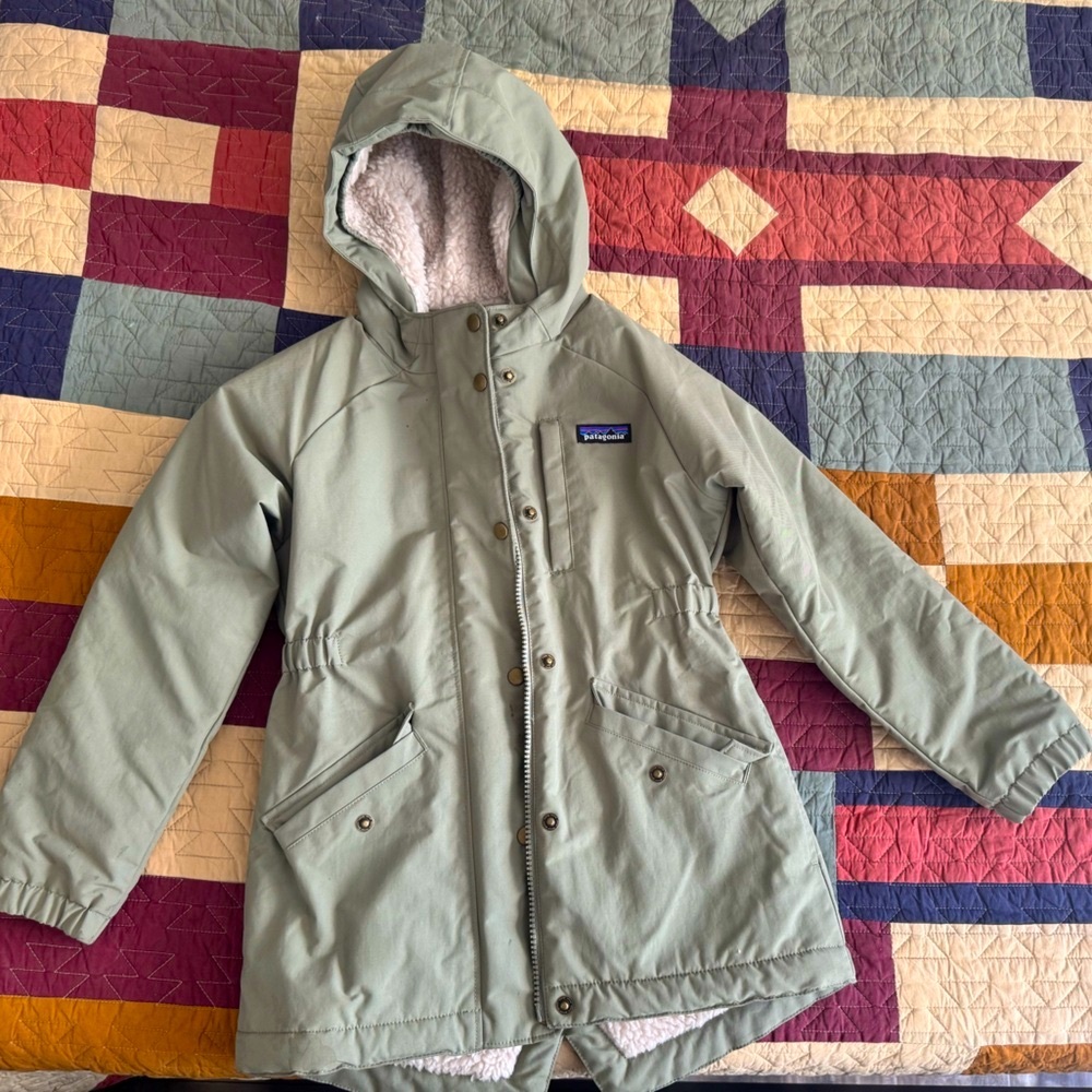 Patagonia Kids Sage Green Raincoat